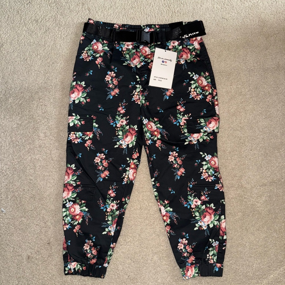 VIP Jeans Floral Print Cargo Pants